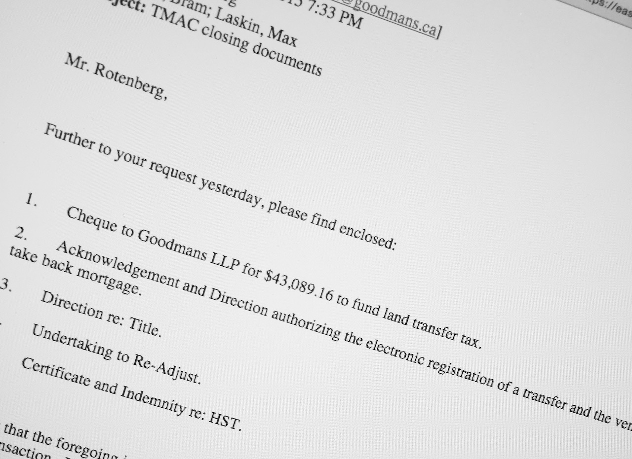 TMAC tenders closing documents